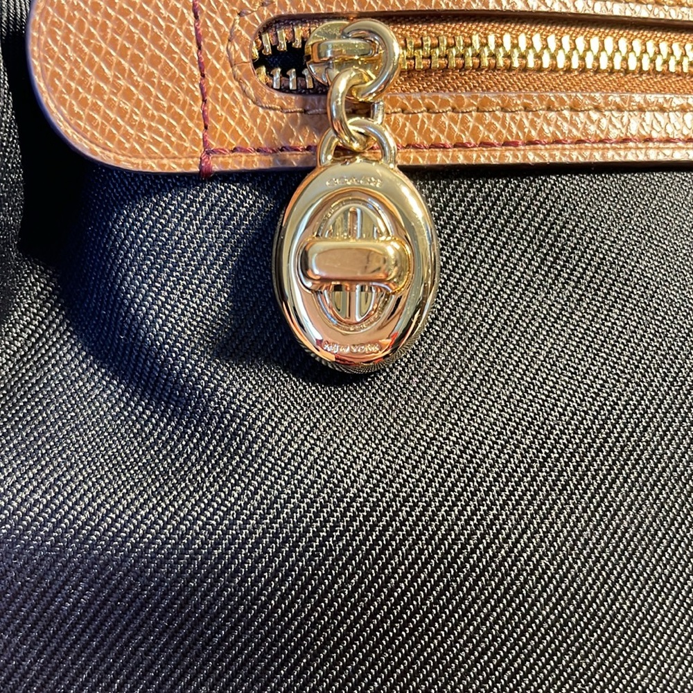 EUC- Coach Black and Tan Nylon Tote with Leather Accents - Picture 10 of 10